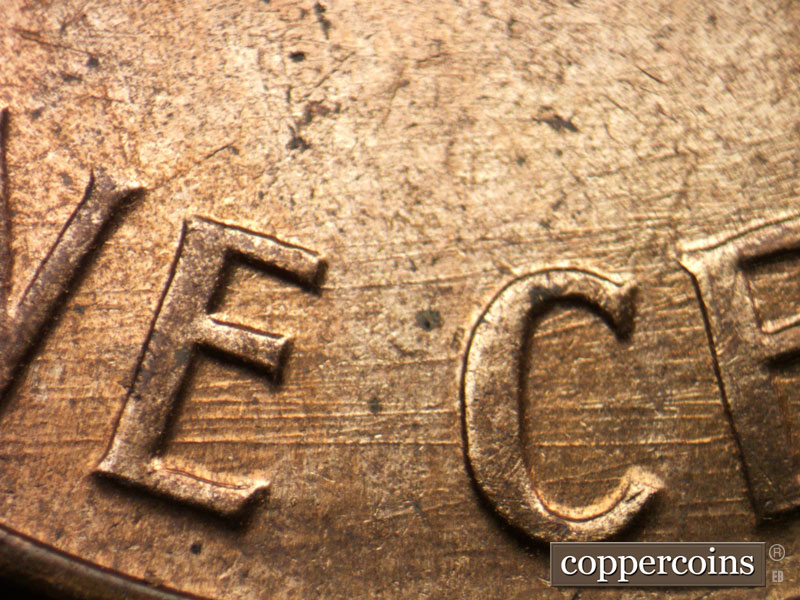 Die-stage B marker on 1959D•1MM•105 (1959 Repunched Mint Mark).