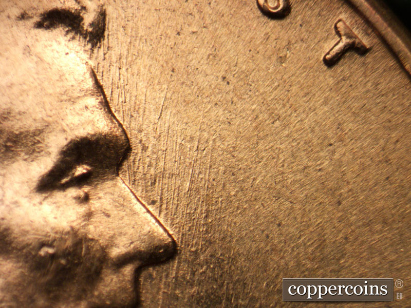 Die-stage B marker on 1959D•1MM•106 (1959 Repunched Mint Mark).