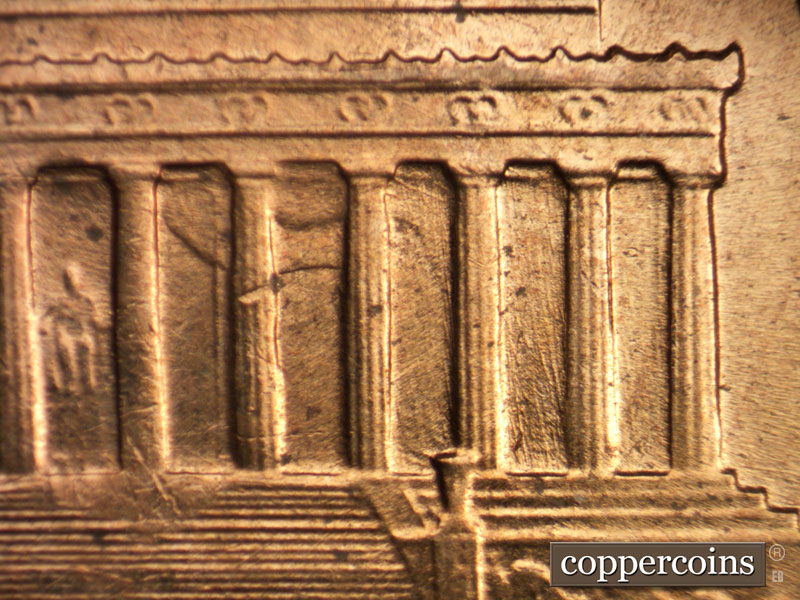 Die-stage B marker on 1959D•1MM•106 (1959 Repunched Mint Mark).
