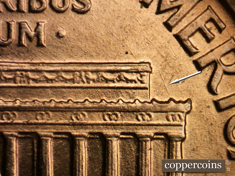 Die-stage B marker on 1959D•1MM•107 (1959 Repunched Mint Mark).