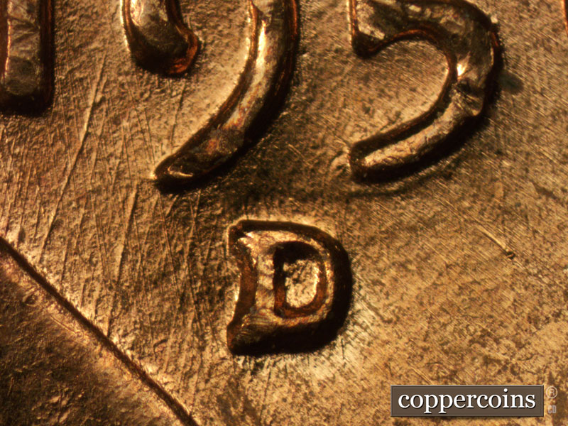 Die-stage A marker on 1959D•1MM•110 (1959 Repunched Mint Mark).