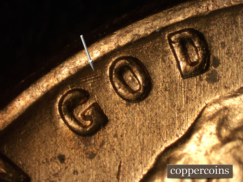 Die-stage A marker on 1959D•1MM•110 (1959 Repunched Mint Mark).