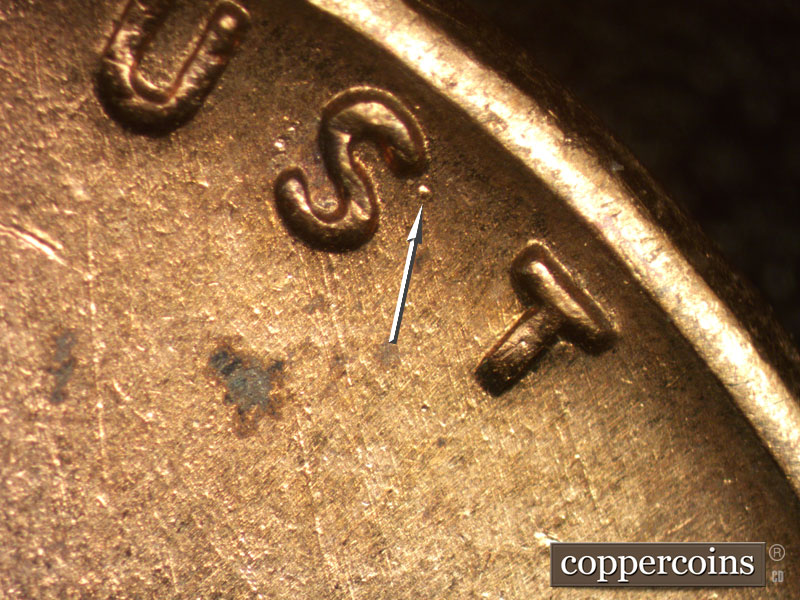 Die-stage A marker on 1959D•1MM•110 (1959 Repunched Mint Mark).