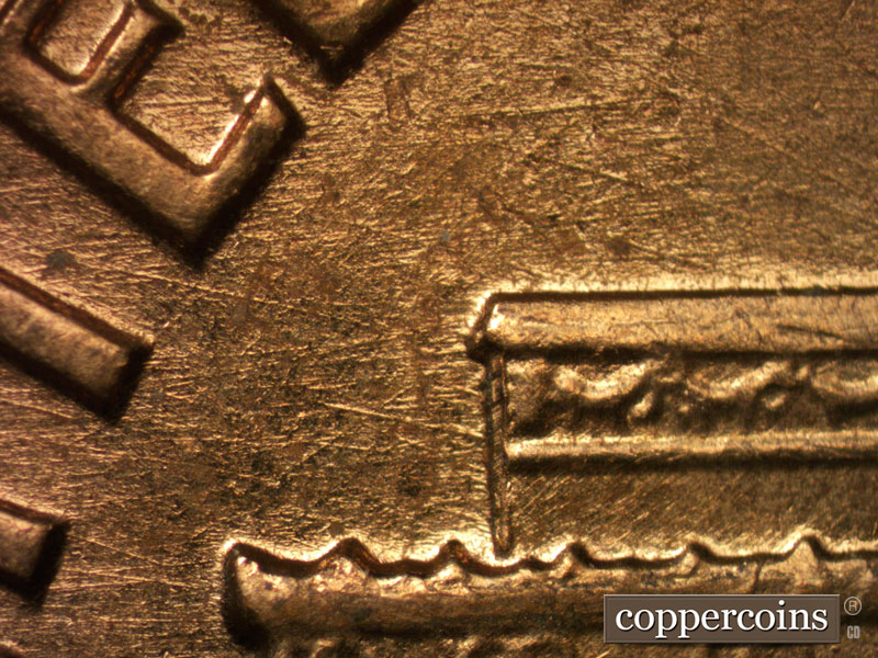 Die-stage A marker on 1959D•1MM•110 (1959 Repunched Mint Mark).