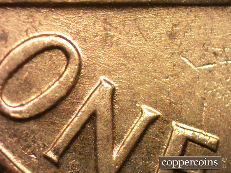 Die-stage A marker on 1959D•1MM•110 (1959 Repunched Mint Mark).