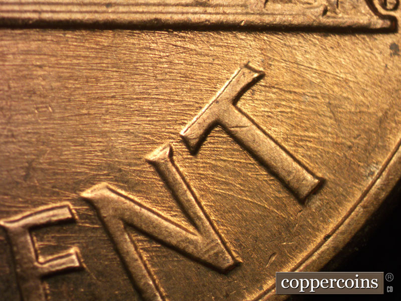 Die-stage B marker on 1959D•1MM•111 (1959 Repunched Mint Mark).