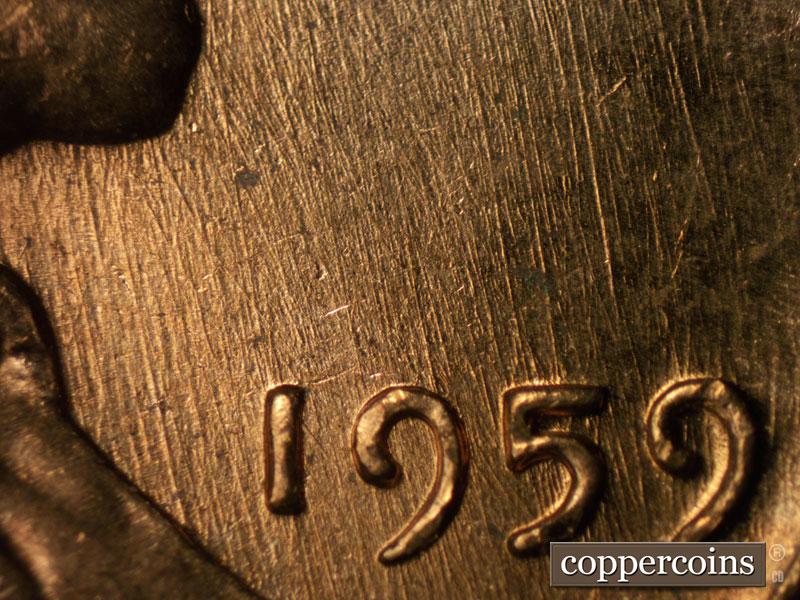 Die-stage B marker on 1959D•1MM•112 (1959 Repunched Mint Mark).