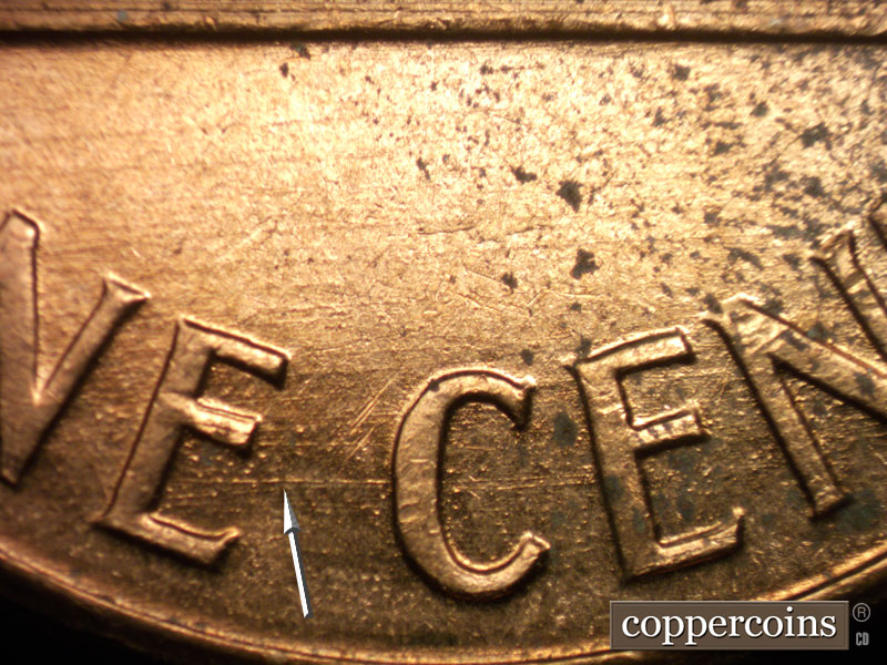 Die-stage B marker on 1959D•1MM•112 (1959 Repunched Mint Mark).