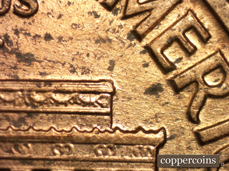 Die-stage B marker on 1959D•1MM•112 (1959 Repunched Mint Mark).