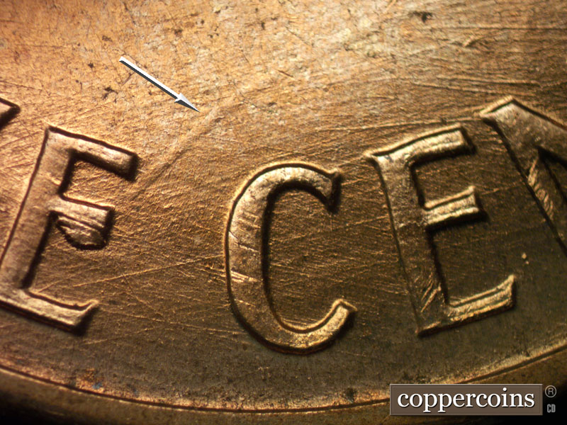 Die-stage B marker on 1959D•1MM•113 (1959 Repunched Mint Mark).