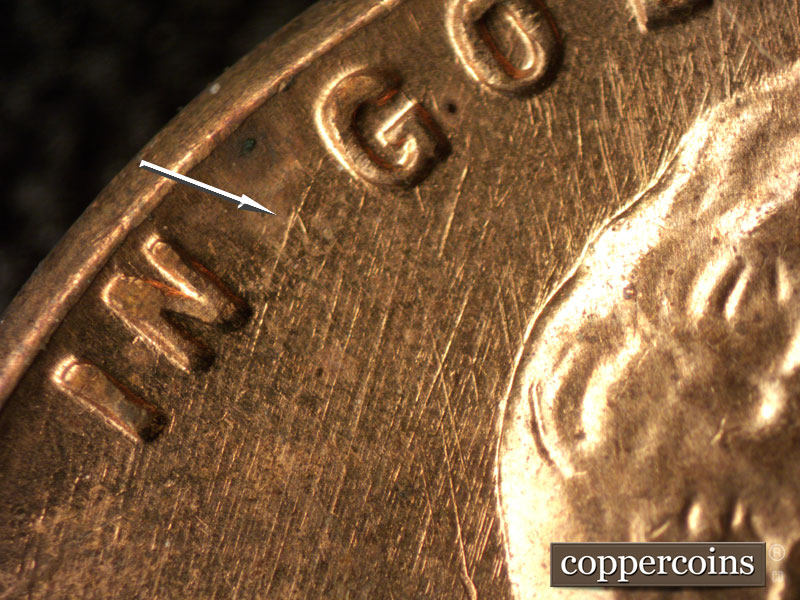 Die-stage B marker on 1959D•1MM•114 (1959 Repunched Mint Mark).