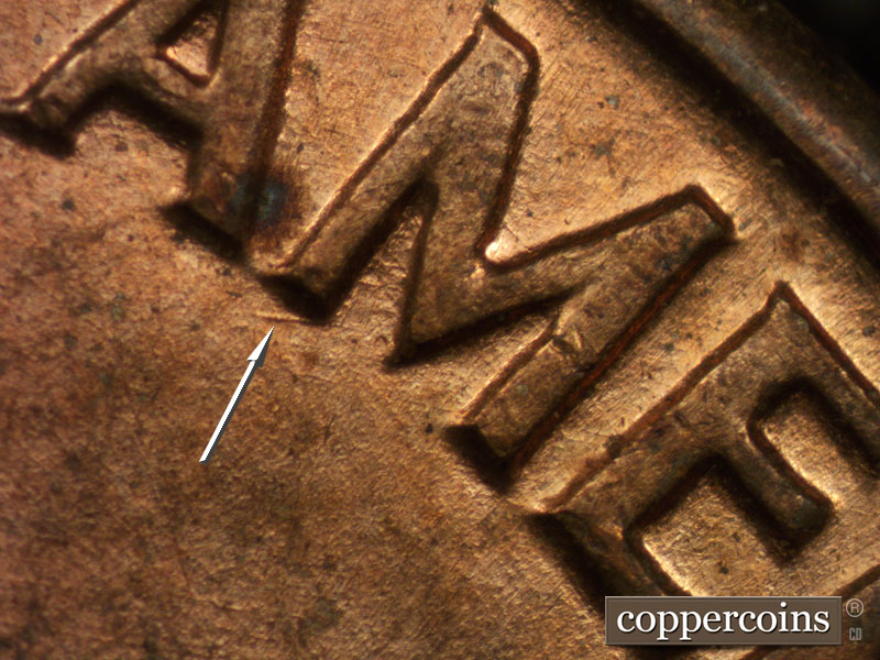 Die-stage B marker on 1959D•1MM•114 (1959 Repunched Mint Mark).