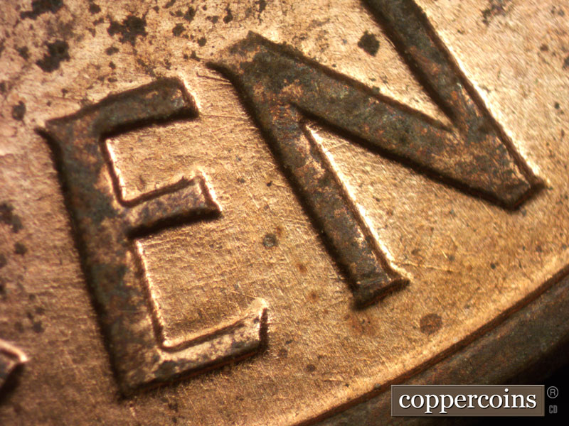 Die-stage B marker on 1959D•1MM•114 (1959 Repunched Mint Mark).