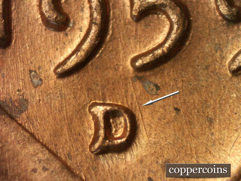 Die-stage A marker on 1959D•1MM•116 (1959 Repunched Mint Mark).
