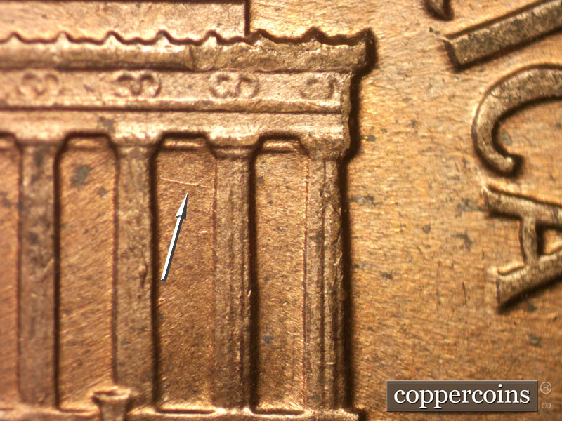 Die-stage A marker on 1959D•1MM•116 (1959 Repunched Mint Mark).