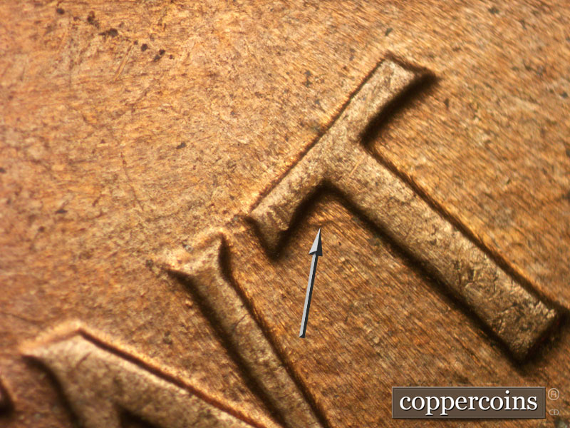 Die-stage A marker on 1959D•1MM•116 (1959 Repunched Mint Mark).