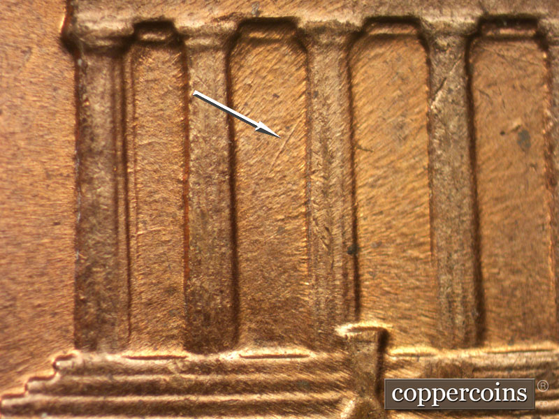 Die-stage A marker on 1959D•1MM•116 (1959 Repunched Mint Mark).