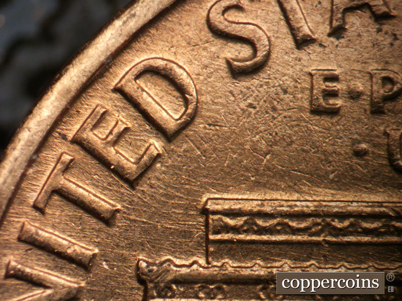 Die-stage B marker on 1959D•1MM•118 (1959 Repunched Mint Mark).
