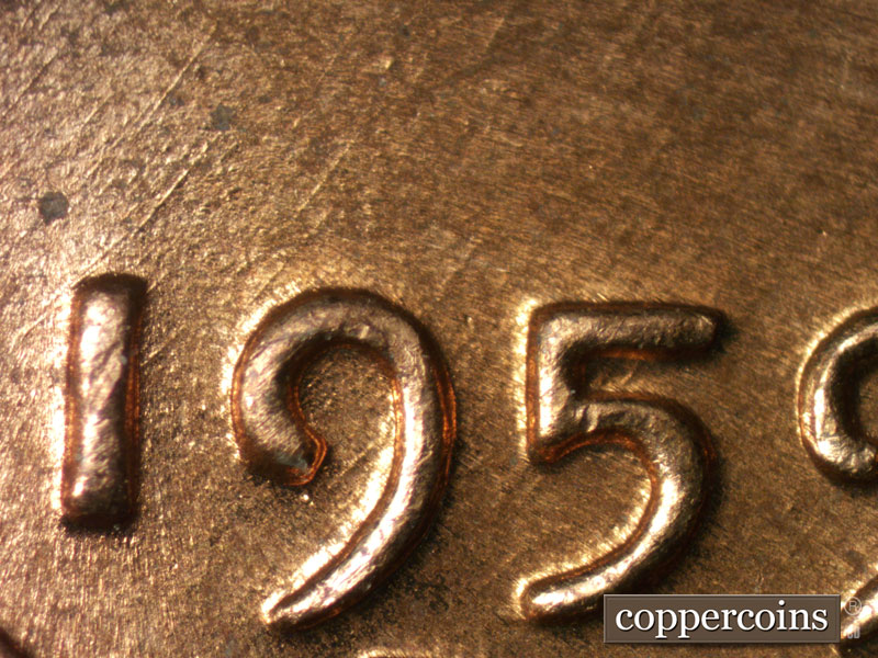 Die-stage B marker on 1959D•1MM•120 (1959 Repunched Mint Mark).