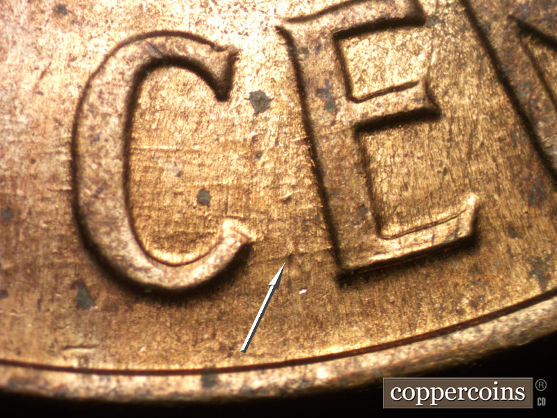 Die-stage B marker on 1959D•1MM•120 (1959 Repunched Mint Mark).