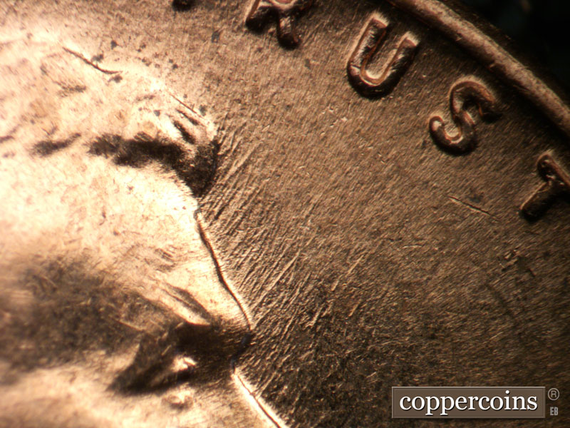 Die-stage B marker on 1959D•1MM•121 (1959 Repunched Mint Mark).