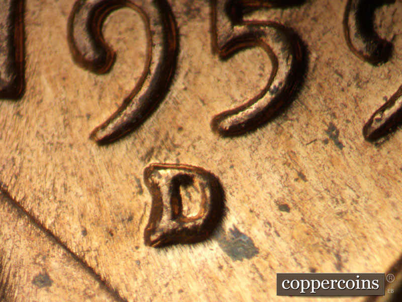 1959 Lincoln cent obverse, CopperCoins die 1959D•1MM•124.