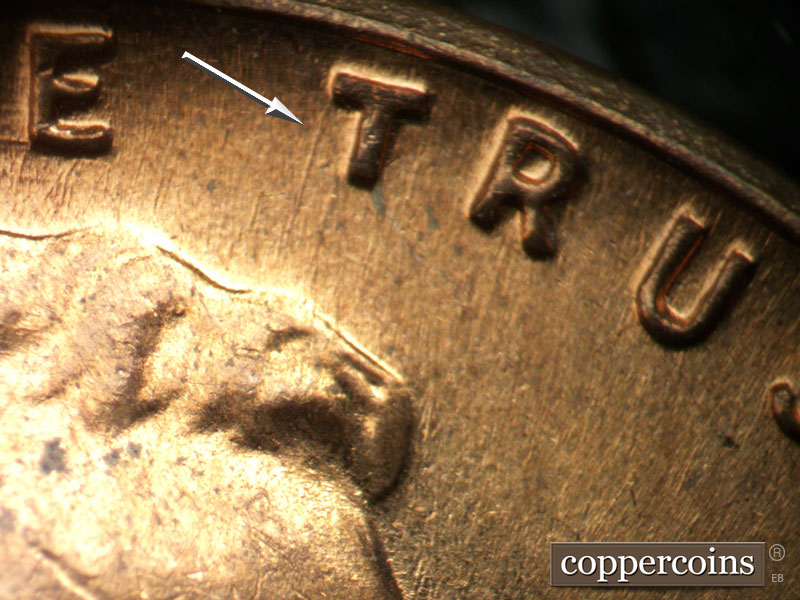 Die-stage B marker on 1959D•1MM•124 (1959 Repunched Mint Mark).