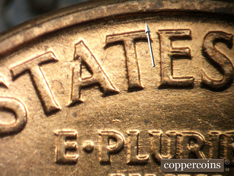 Die-stage B marker on 1959D•1MM•124 (1959 Repunched Mint Mark).