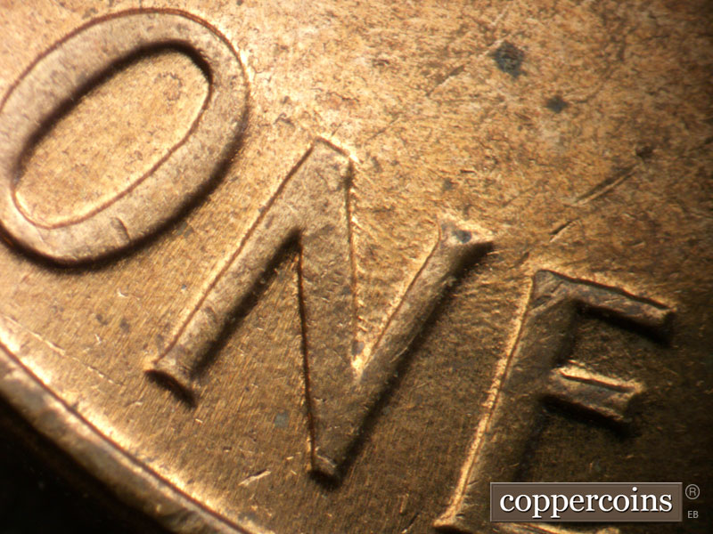 Die-stage B marker on 1959D•1MM•124 (1959 Repunched Mint Mark).
