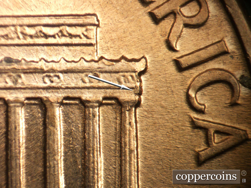 Die-stage C marker on 1959D•1MM•125 (1959 Repunched Mint Mark).