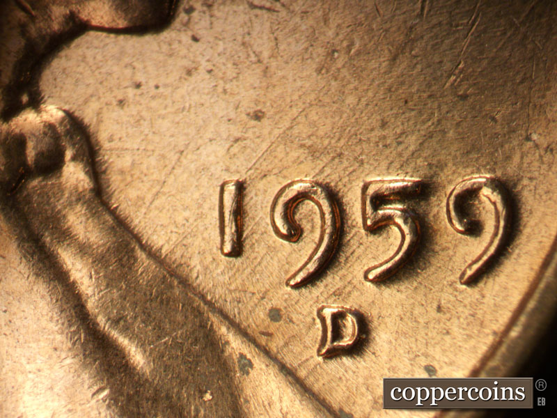 Die-stage C marker on 1959D•1MM•126 (1959 Repunched Mint Mark).