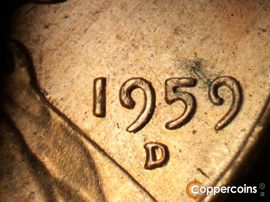 Die-stage B marker on 1959D•1MM•127 showing Date for reference.