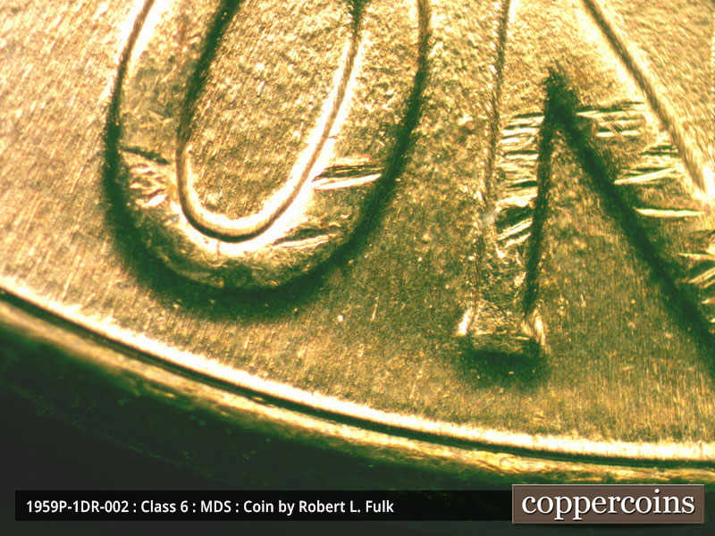 1959 Lincoln cent obverse, CopperCoins die 1959P•1DR•002.