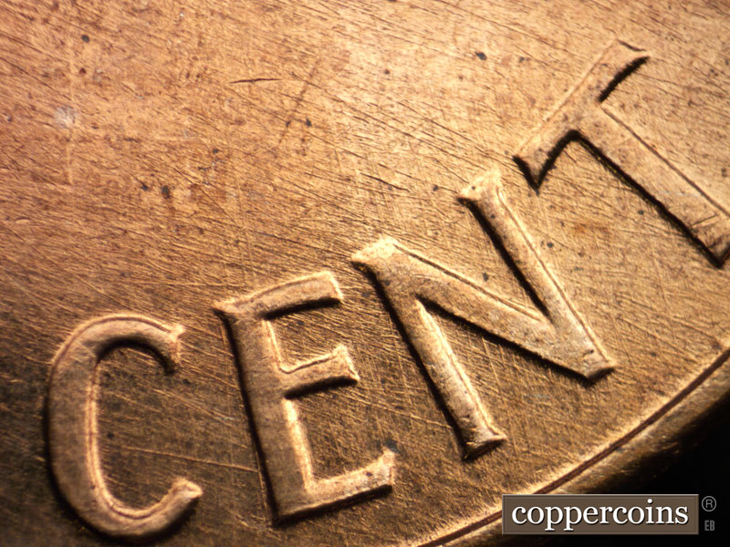 Die-stage B marker on 1960D•1DO•004 showing Die scratches through CENT.
