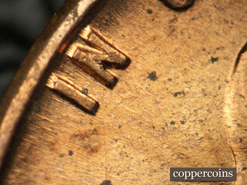 Die-stage B marker on 1960D•1DO•005 showing Light doubling on IN.