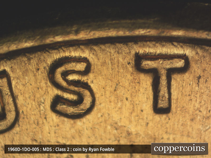 Die-stage C marker on 1960D•1DO•005 showing Light doubling on TRUST.