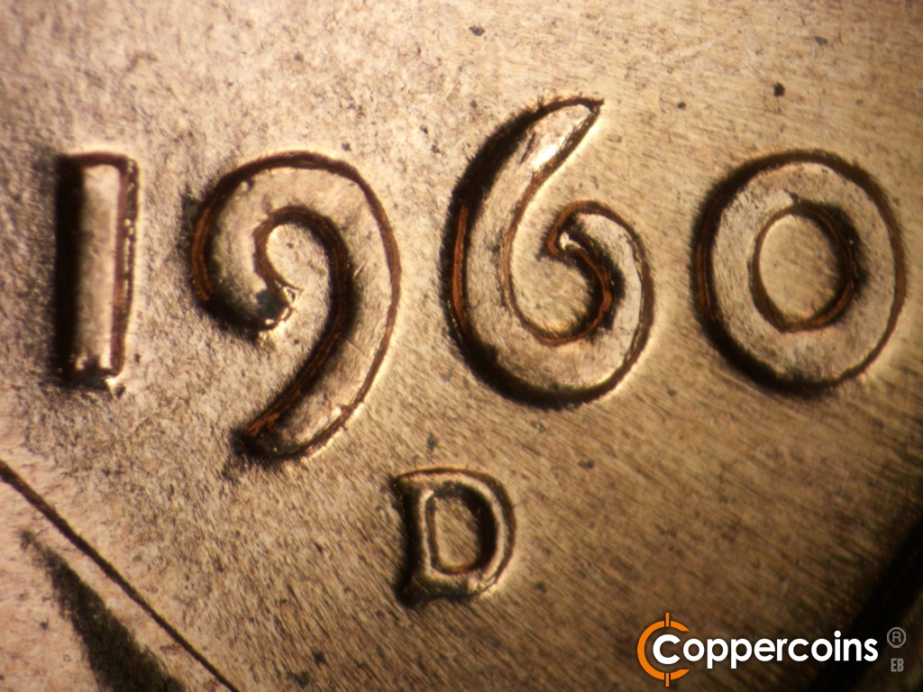 Die-stage C marker on 1960D•1DO•007 showing Extra thickness shows on date.