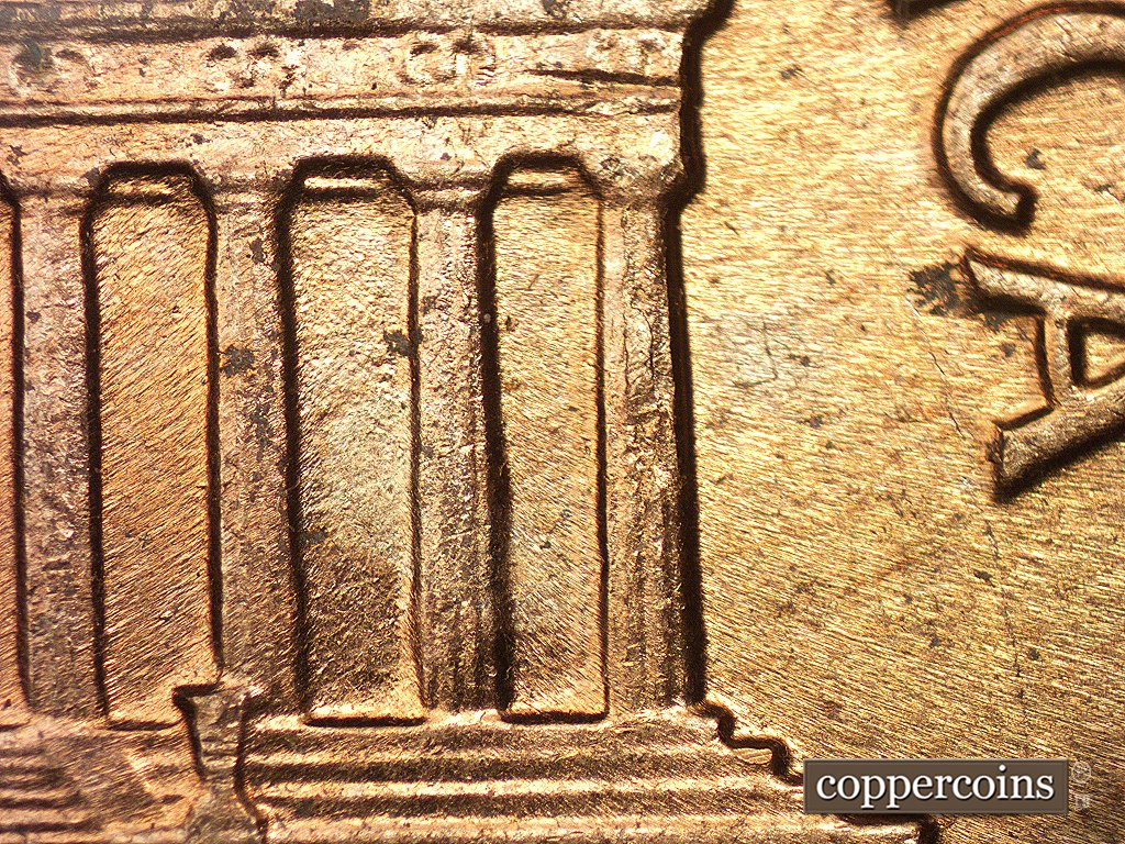 Die-stage B marker on 1960D•1MM•005 showing Large die chip on column 12.