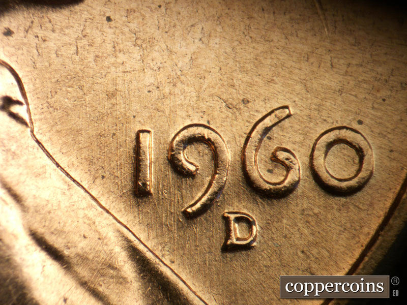 Die-stage B marker on 1960D•1MM•022 showing N/S die scratches through 19 in date.