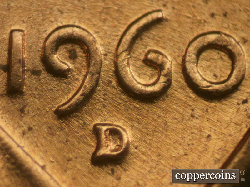 Die-stage C marker on 1960D•1MM•031 showing Date for reference.