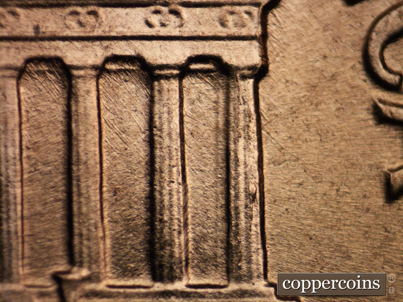 Die-stage B marker on 1960D•1MM•033 showing Die break down column 12.
