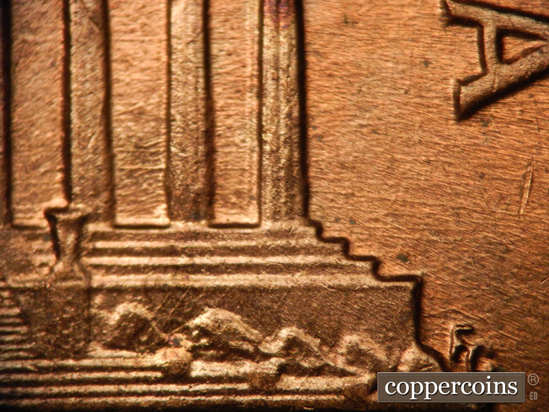 Die-stage B marker on 1960D•1MM•038 showing Die scratches in bays 10 and 11.