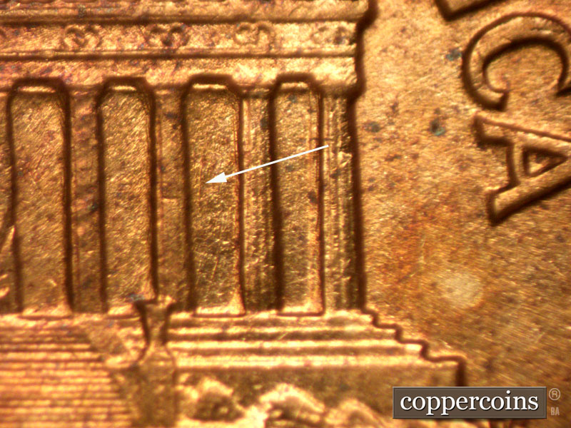 Die-stage B marker on 1960D•1MM•066 (1960 Repunched Mint Mark).