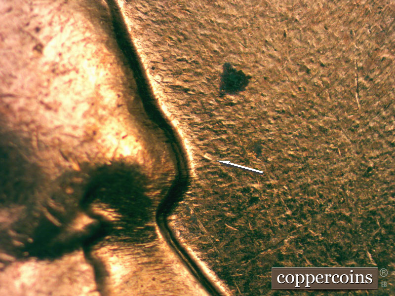Die-stage C marker on 1960D•1MM•076 (1960 Repunched Mint Mark).