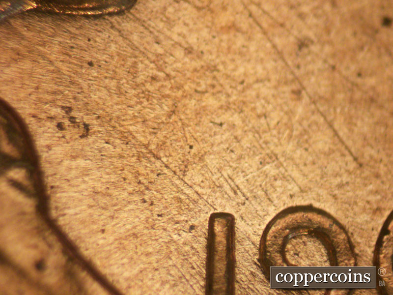 Die-stage B marker on 1960D•1MM•078 (1960 Repunched Mint Mark).