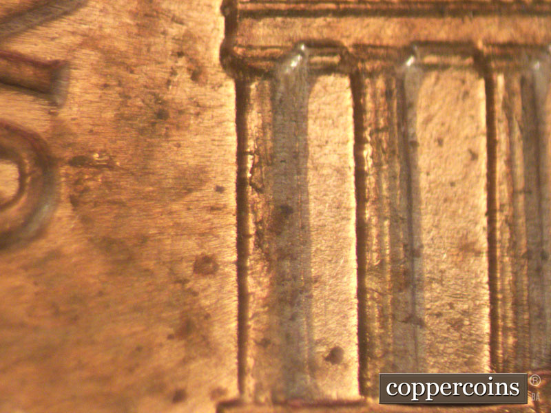 Die-stage B marker on 1960D•1MM•078 (1960 Repunched Mint Mark).