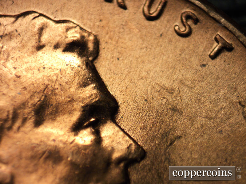 Die-stage B marker on 1960D•1MM•080 (1960 Repunched Mint Mark).
