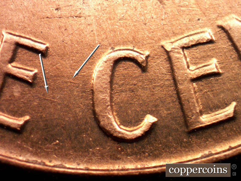 Die-stage C marker on 1960D•1MM•080 (1960 Repunched Mint Mark).