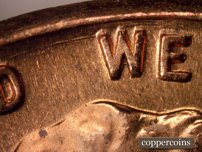 Die-stage B marker on 1960D•1MM•081 (1960 Repunched Mint Mark).