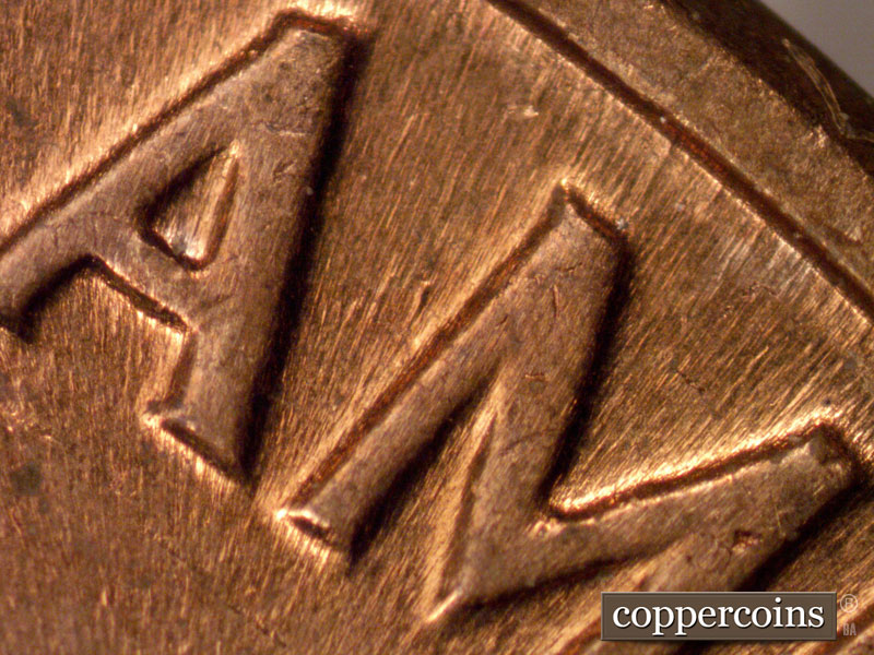Die-stage B marker on 1960D•1MM•081 (1960 Repunched Mint Mark).